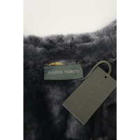 Alberta Ferretti Jacke/Mantel aus Leder in Grau