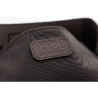 Karl Lagerfeld Handtasche aus Leder in Taupe