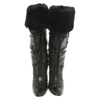 Daniel Swarovski Bottes en Cuir en Noir