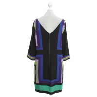 Diane Von Furstenberg zijden jurk in zwart / Multicolor