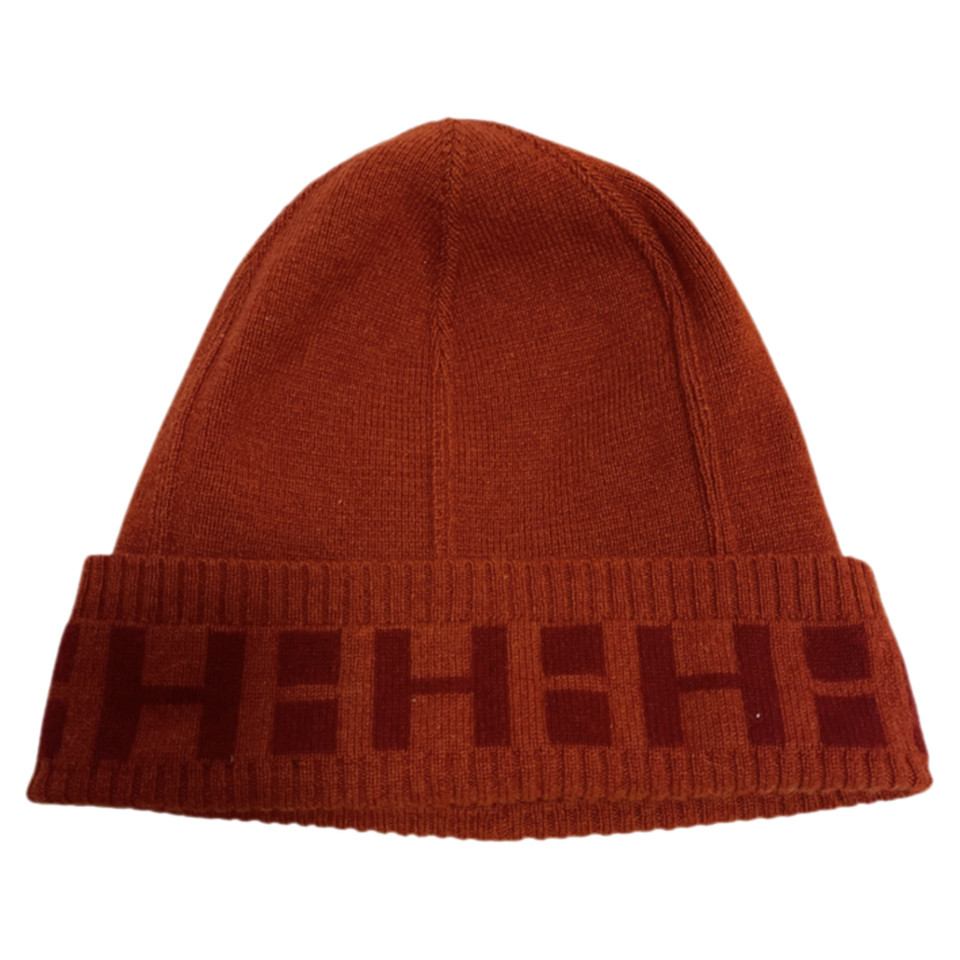 Hermès Hut/Mütze aus Wolle in Orange