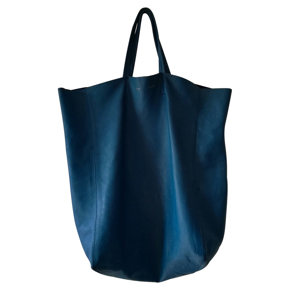 Céline Cabas Tote Medium Vertical Leather in Blue