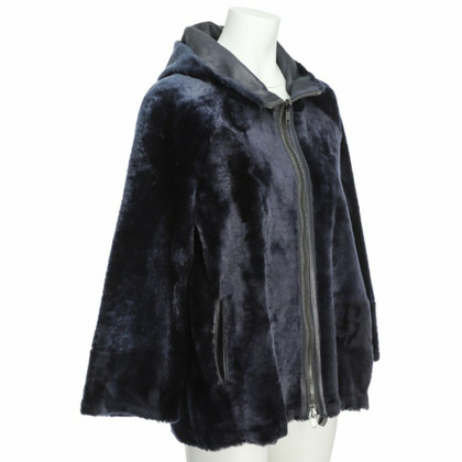 Brunello Cucinelli Jacket/Coat Fur in Blue