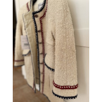Chanel Jacke/Mantel aus Wolle in Creme