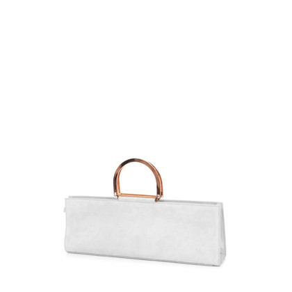 Genny Tote bag in Pelle scamosciata in Bianco