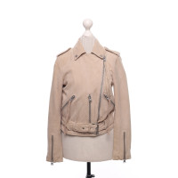 All Saints Jacket/Coat Leather in Cream