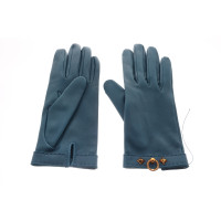 Hermès Handschuhe aus Leder in Petrol
