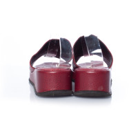 Robert Clergerie Wedges Leather in Bordeaux