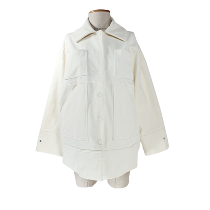 Ganni Jacke/Mantel aus Baumwolle in Weiß