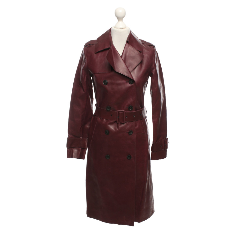 Closed Jacket/Coat Leather in Bordeaux