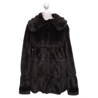 Armani Collezioni Faux fur coat in donkerbruin