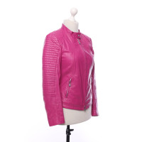 Laurèl Jacke/Mantel aus Leder in Rosa / Pink