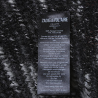 Zadig & Voltaire Strickjacke in Grau/Weiß