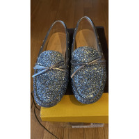 Car Shoe Slippers/Ballerina's Leer in Blauw