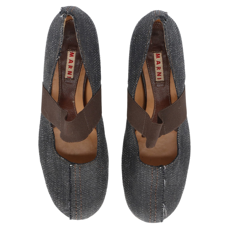 Marni Slippers/Ballerinas Leather in Grey