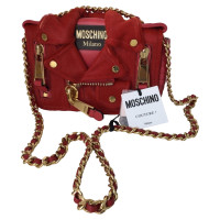 Moschino Schoudertas Leer in Rood