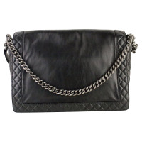 Chanel Boy Bag Leer in Zwart