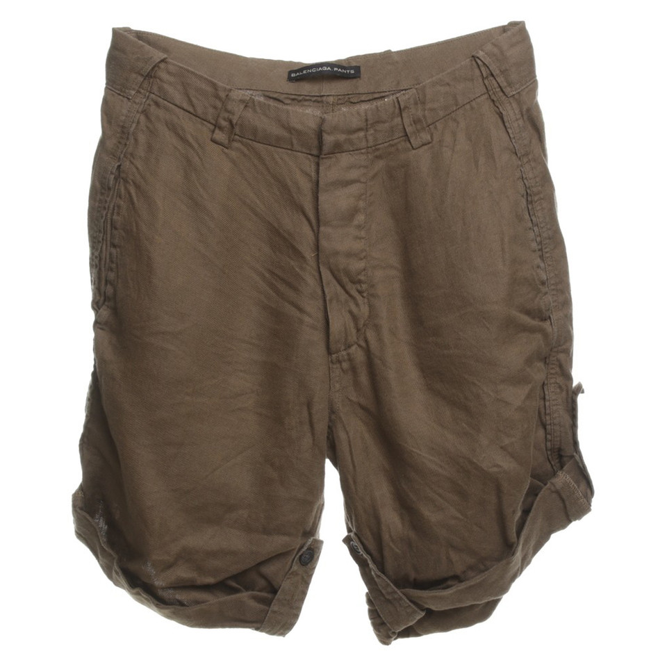 Balenciaga Linnen shorts in khaki
