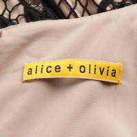 Alice + Olivia Abito in pizzo nero / nudo