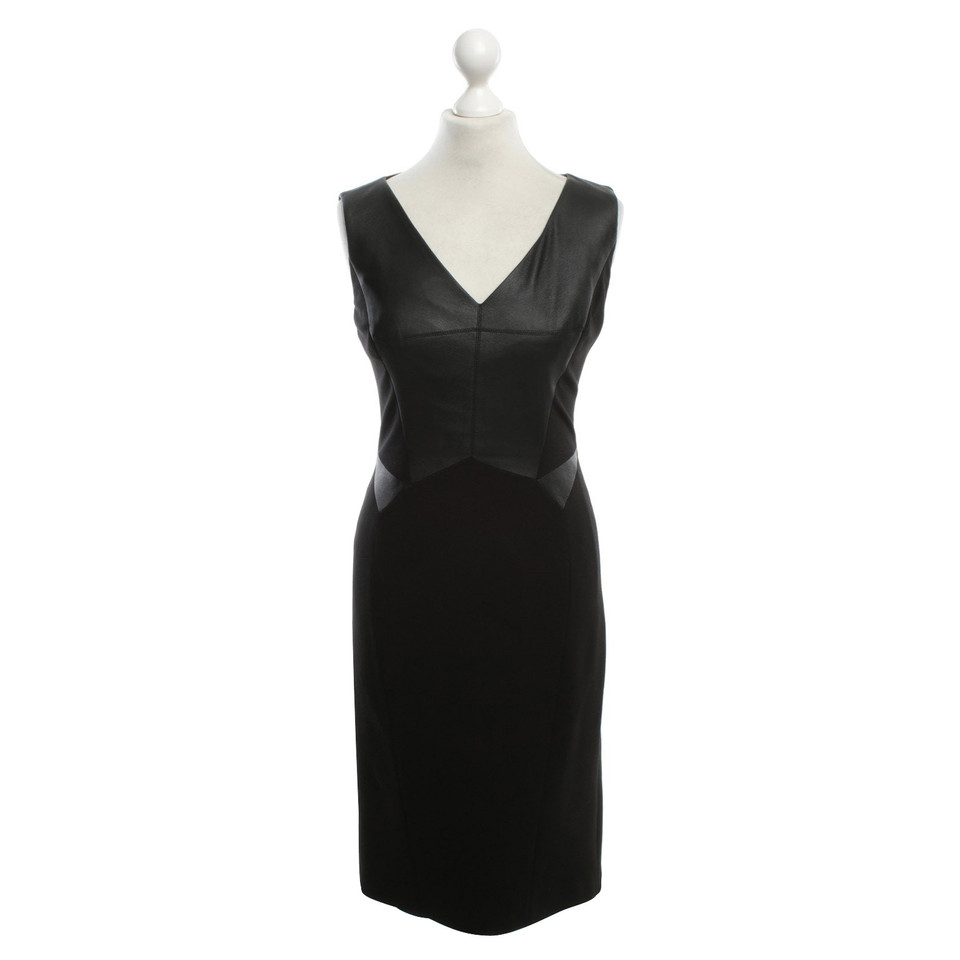 Karen Millen Sheath dress with leather imitation