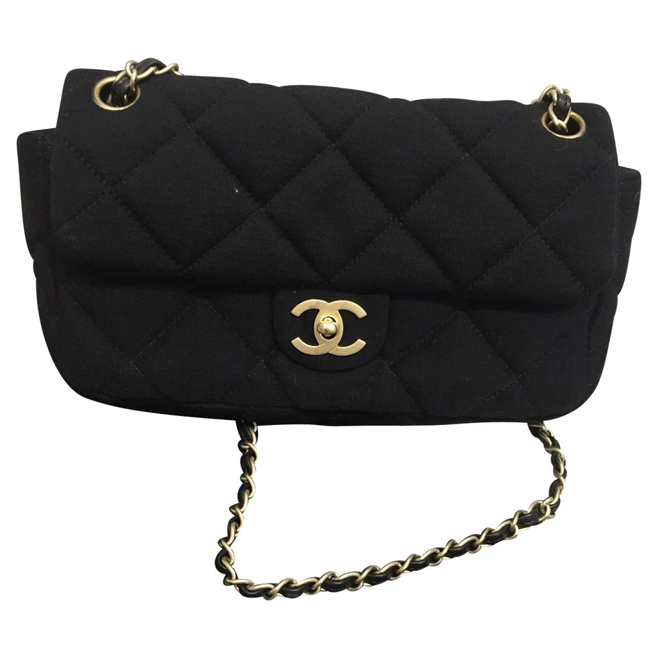 Chanel Classic Flap Bag Medium Cotton in Black