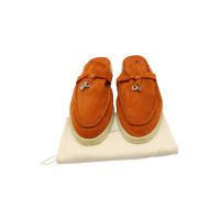 Loro Piana Slippers/Ballerinas Suede in Orange