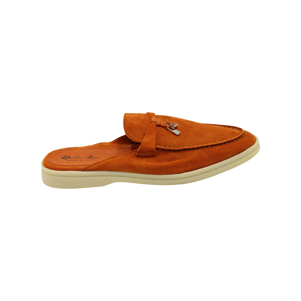 Loro Piana Slippers/Ballerinas Suede in Orange