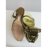 Christian Dior Wedges Silk in Olive