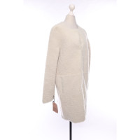 Yves Salomon Jacket/Coat Leather in Cream