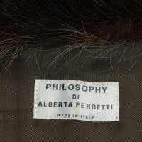 Alberta Ferretti Manteau avec col de fourrure