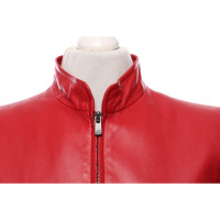 Armani Collezioni Jacket/Coat Leather in Red