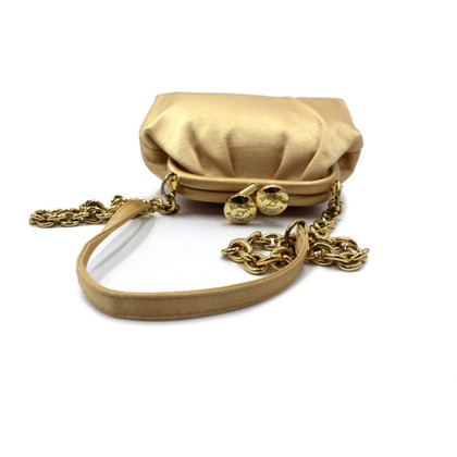 Blumarine Clutch Bag Canvas in Gold