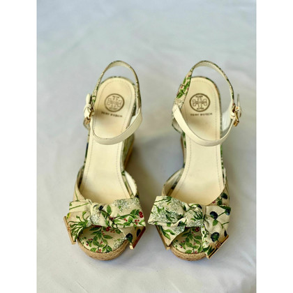 Tory Burch Wedges Cotton in Beige
