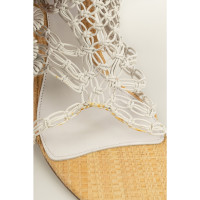 Alexander McQueen Sandalen aus Leder in Weiß