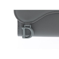 Christian Dior Täschchen/Portemonnaie aus Leder in Grau