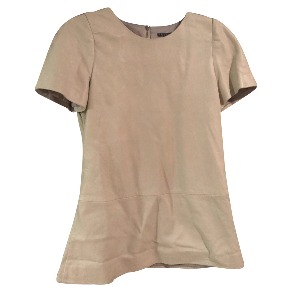 Theory Top Leather in Beige