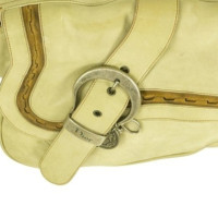 Christian Dior Saddle Bag Leer in Crème