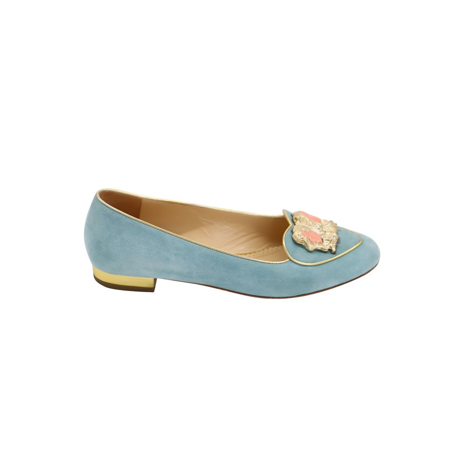 Charlotte Olympia Slippers/Ballerinas Suede in Blue