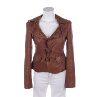 Armani Collezioni Jacket/Coat Leather in Brown