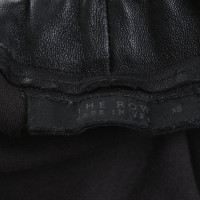 The Row Hose aus Leder in Schwarz