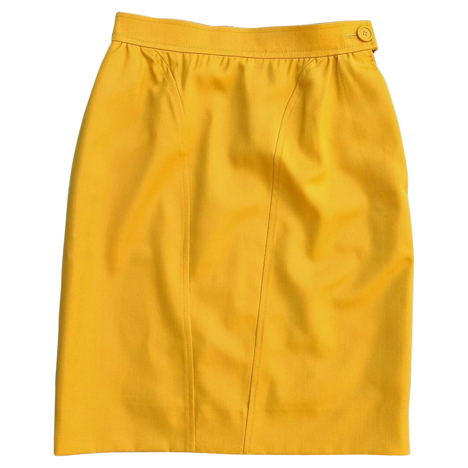 Yves Saint Laurent Skirt Cotton in Yellow