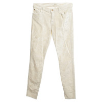7 For All Mankind Samt-Hose in Creme