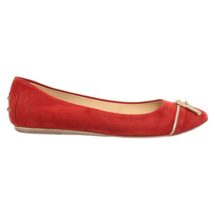 Tod's Slippers/Ballerinas Suede in Red