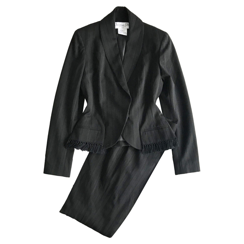 Christian Dior Anzug aus Wolle in Schwarz