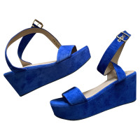 Pura Lopez Sandales en Cuir en Bleu