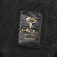 Andere merken Herrlich - leren jas in zwart