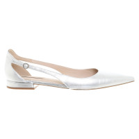 Massimo Dutti Slippers/Ballerinas Leather in Silvery