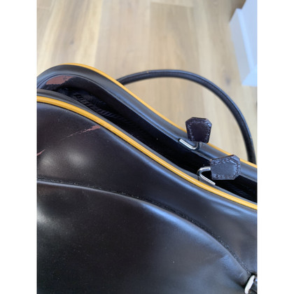Prada Frame Leather Bag Leather in Brown