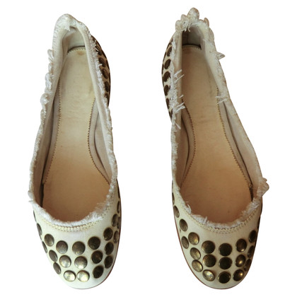 Pedro Garcia Slippers/Ballerinas Leather in Cream