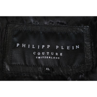 Philipp Plein Jacke/Mantel aus Leder in Schwarz